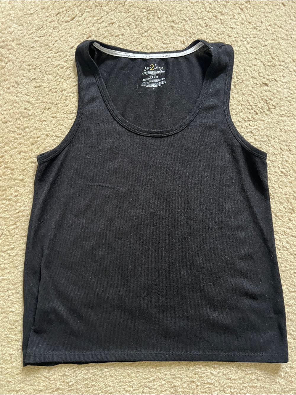 Live 2 Lounge Black Scoop Neck Ribbed Tank & Pants Set